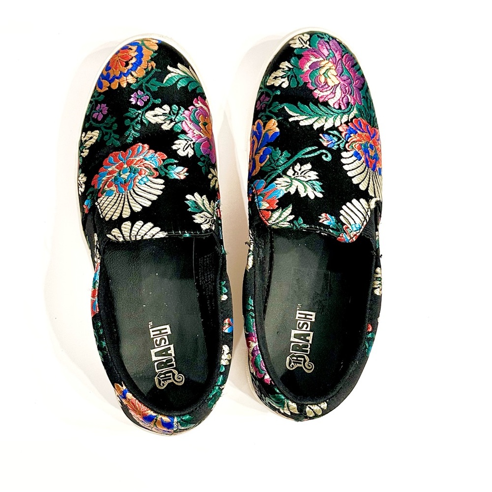 Brash Evonne Asian Metallic Brocade Slip-On Sneakers